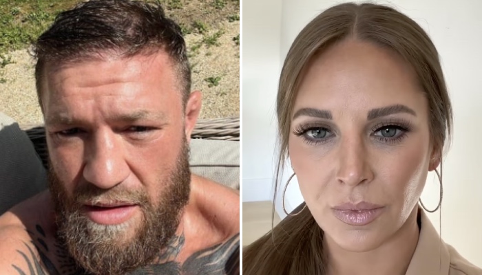 Le combattant UFC Conor McGregor (gauche) et la sensation d'internet Tiffany Gomas