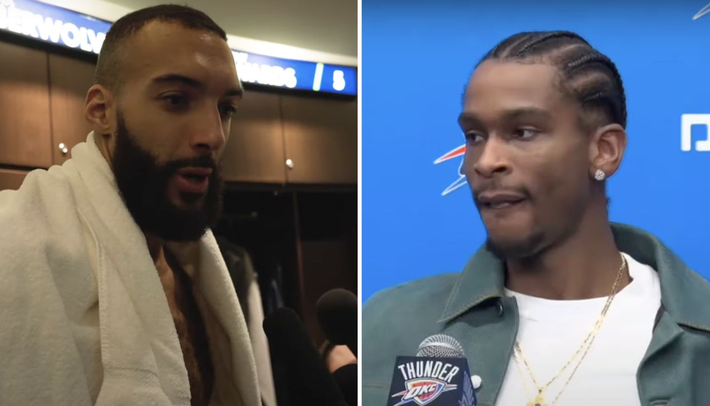 Rudy Gobert, pivot des Timberwolves, et Shai Gilgeous-Alexander, meneur canadien du Thunder