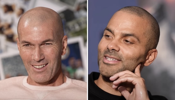 Les deux légendes de l'équipe de France Zinédine Zidane et Tony Parker