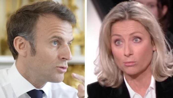 Emmanuel Macron et Anne-Sophie Lapix