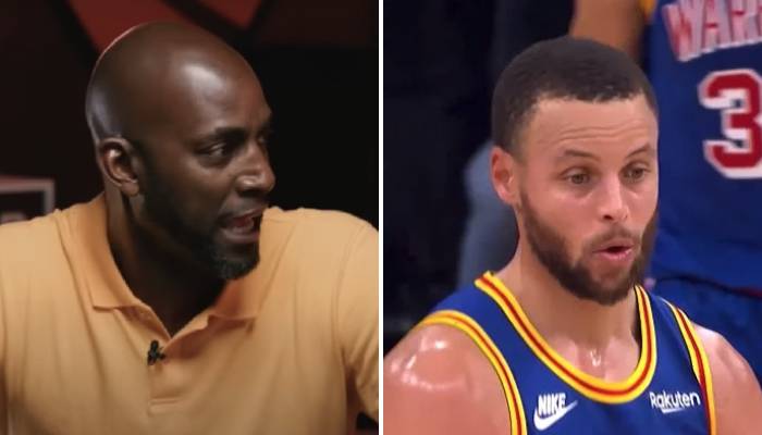 Les figures de NBA Kevin Garnett (gauche) et Stephen Curry (droite)