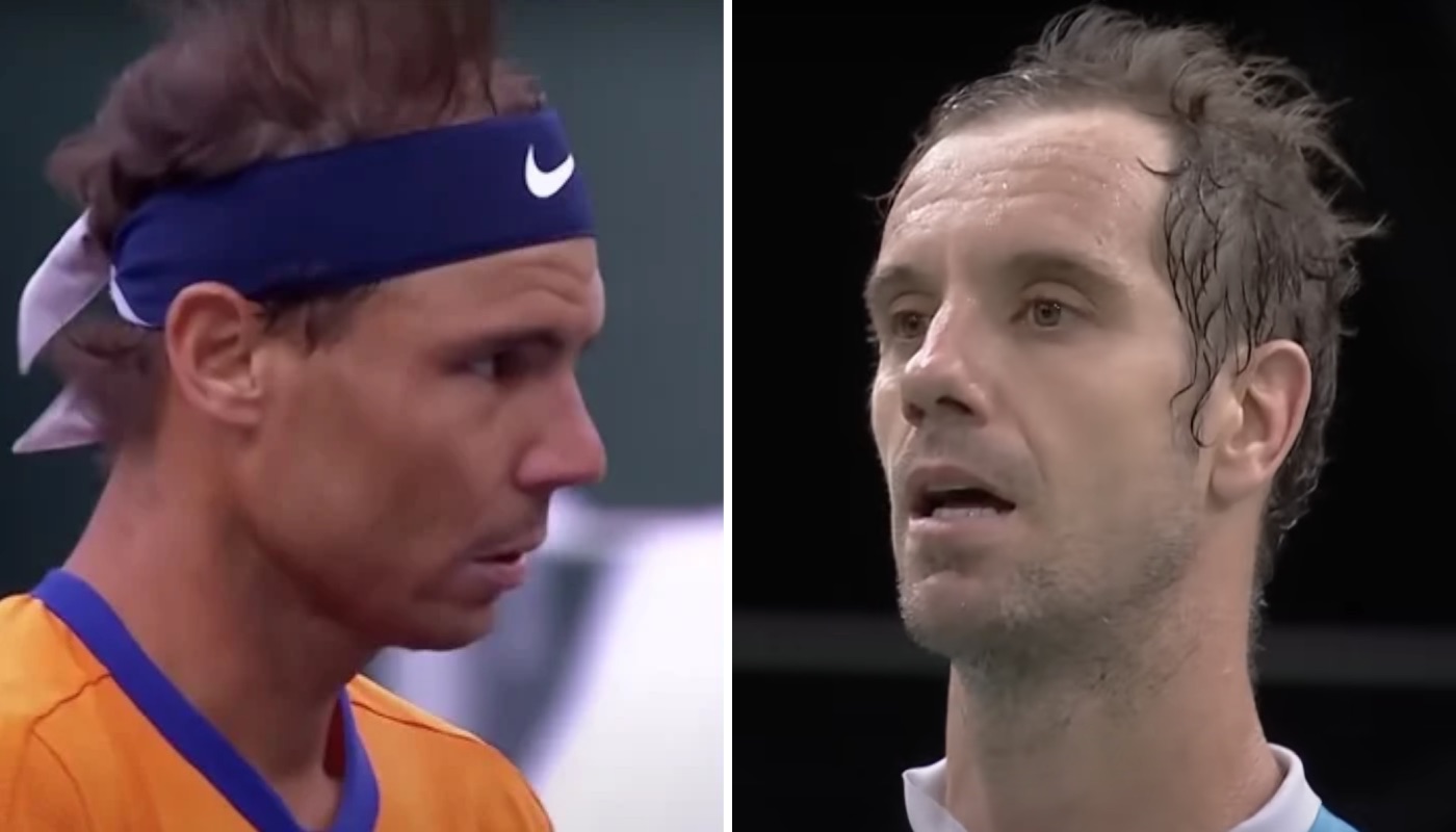 Les joueurs de tennis Rafael Nadal (gauche) et Richard Gasquet (droite)