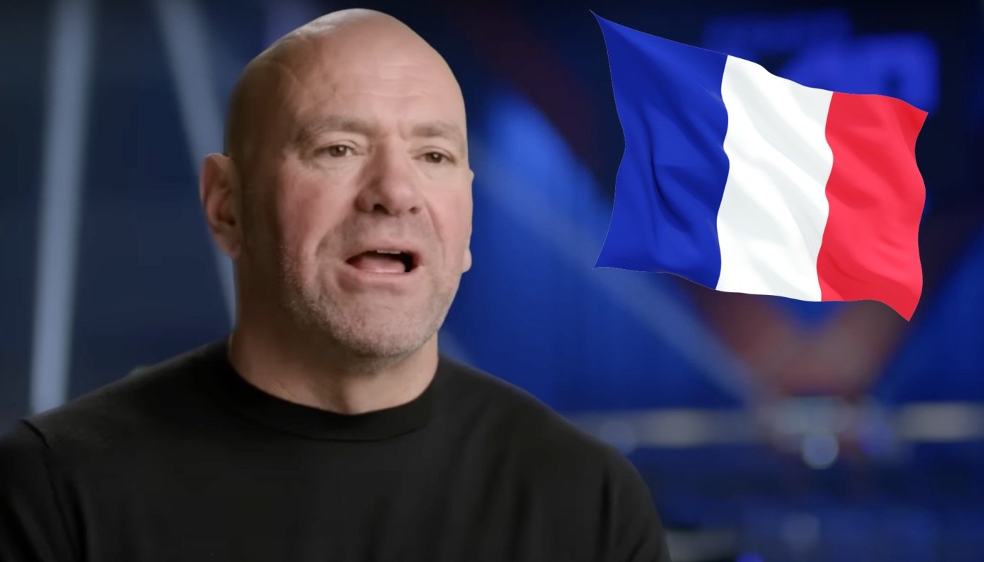 Le grand patron de l'UFC, Dana White, accompagné du drapeau français