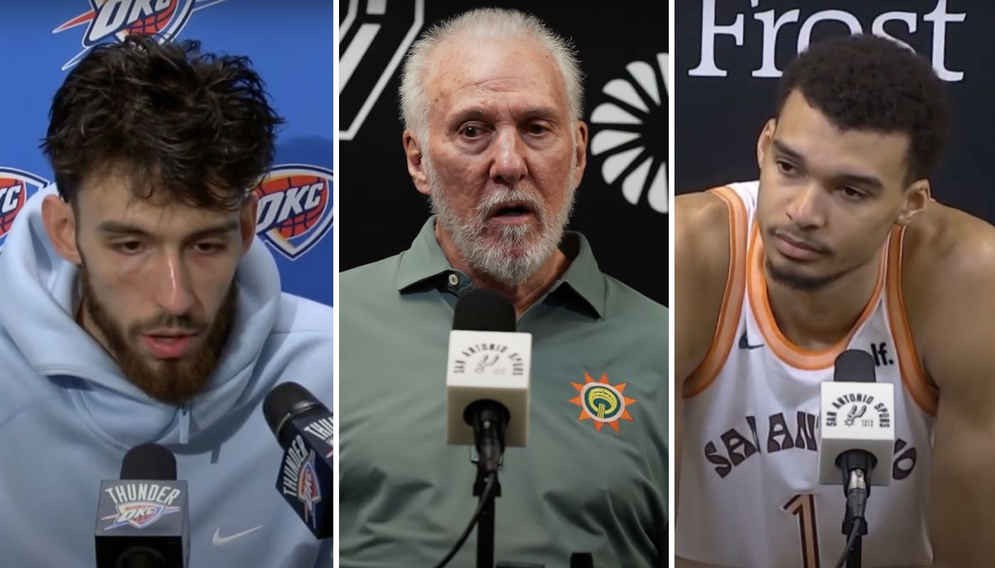 Gregg Popovich avec les deux rivaux prodiges, Chet Holmgren et Victor Wembanyama