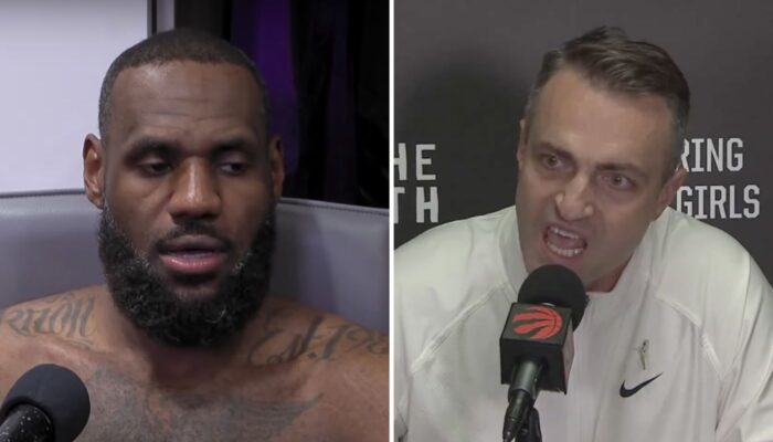 LeBron James des Lakers et le coach des Raptors Darko Rajakovic