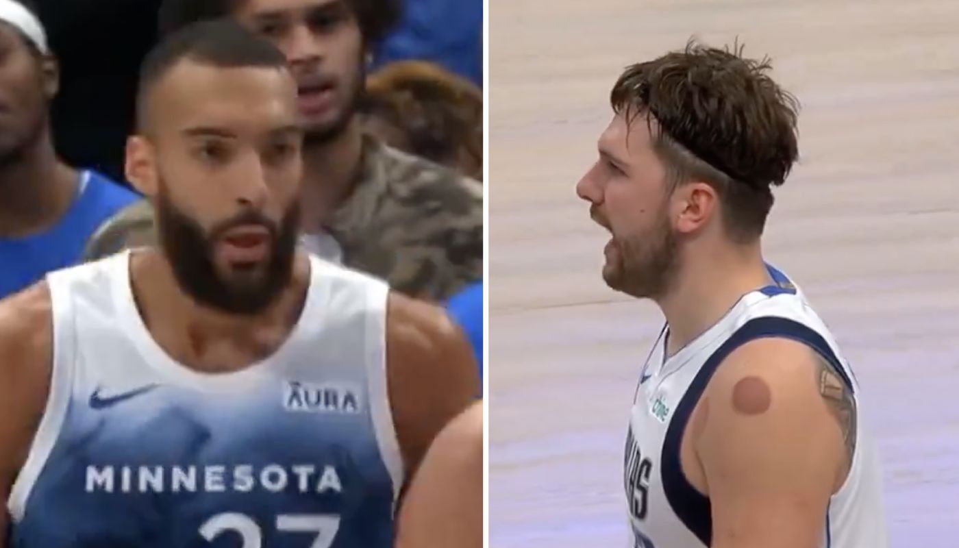 Rudy Gobert des Timberwolves et Luka Doncic des Mavericks