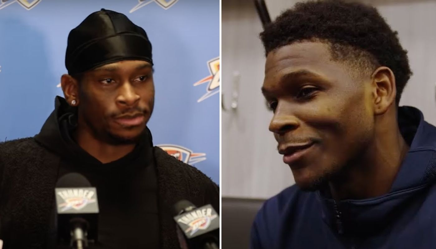 Les deux stars NBA Shai Gilgeous-Alexander (gauche) et Anthony Edwards (droite)