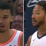 NBA – La photo folle de Wembanyama (2m24) qui fait passer Derrick Rose (1m91) pour un nabot !