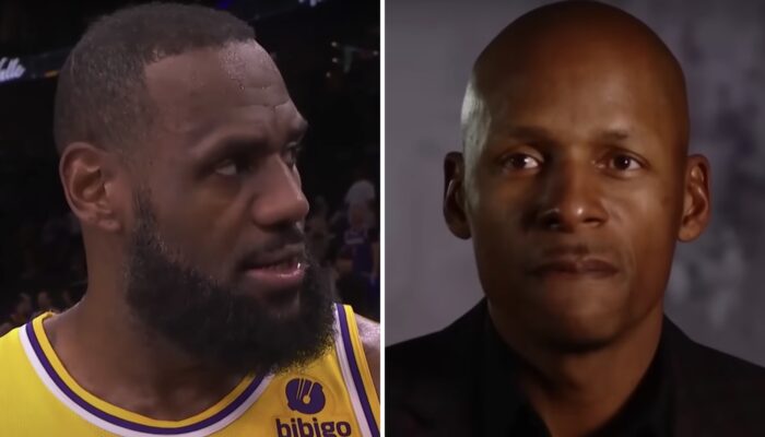 Les joueurs NBA LeBron James (gauche) et Ray Allen (droite)