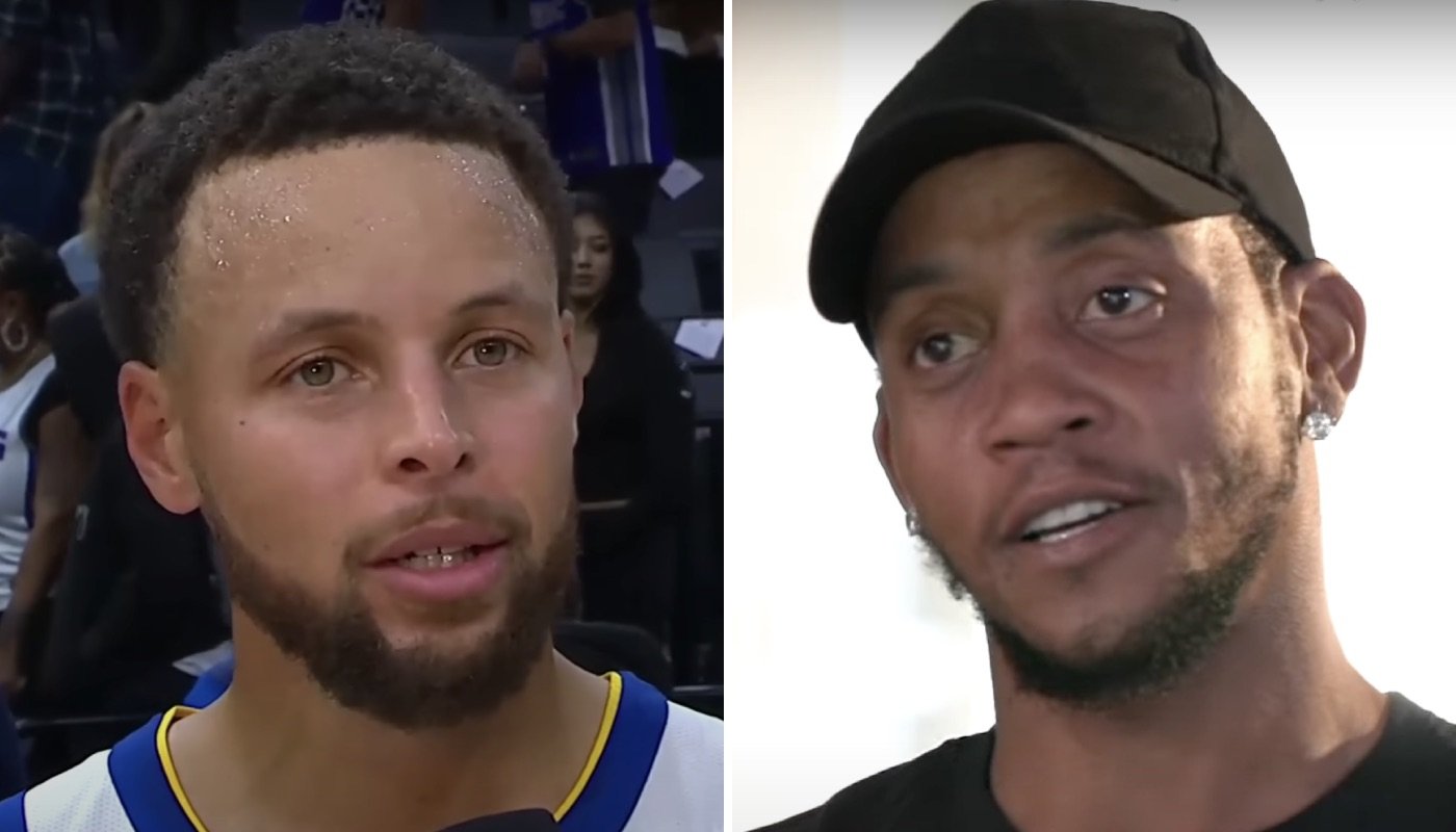 Les joueurs NBA Stephen Curry (gauche) et Monta Ellis (droite)