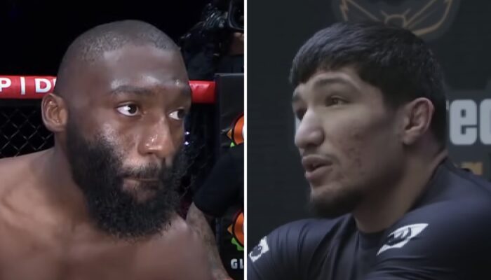 Les combattants MMA français Cédric Doumbé (gauche) et Baysangur « Baki » Chamsoudinov (droite)