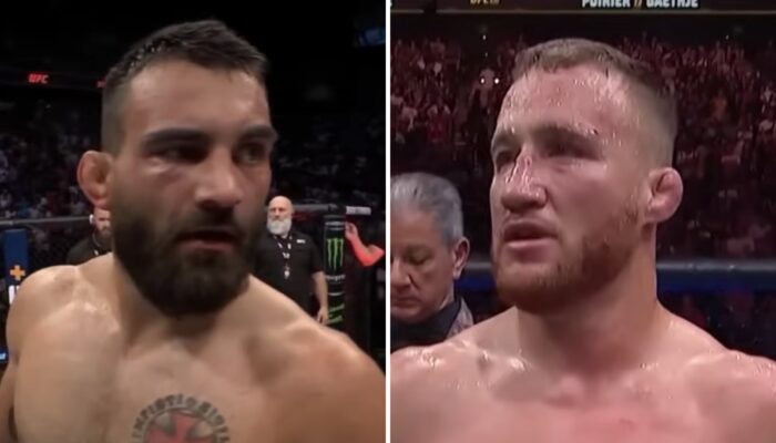 Les combattants UFC Benoît Saint-Denis (gauche) et Justin Gaethje (droite)