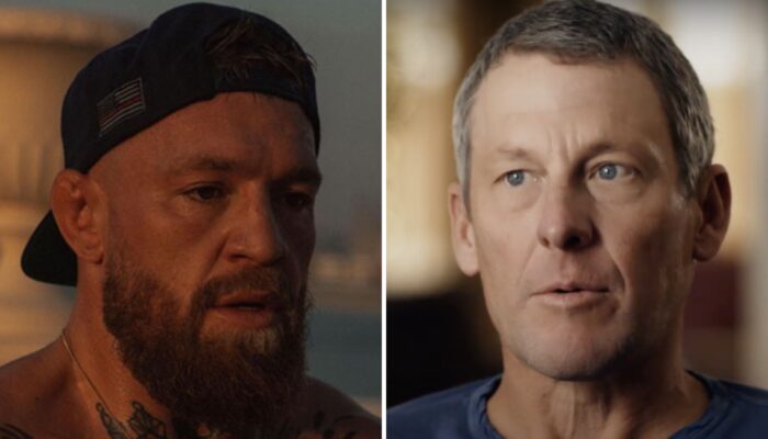 Le combattant UFC Conor McGregor (gauche) et l'ancien cycliste Lance Armstrong (droite)