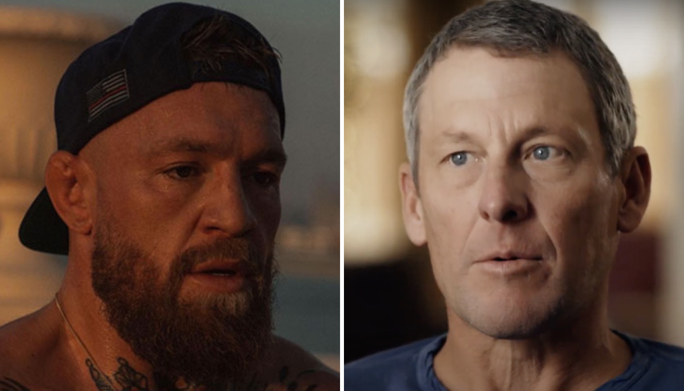 Le combattant UFC Conor McGregor (gauche) et l'ancien cycliste Lance Armstrong (droite)