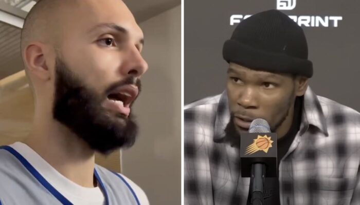 Evan Fournier des Pistons et Kevin Durant des Suns