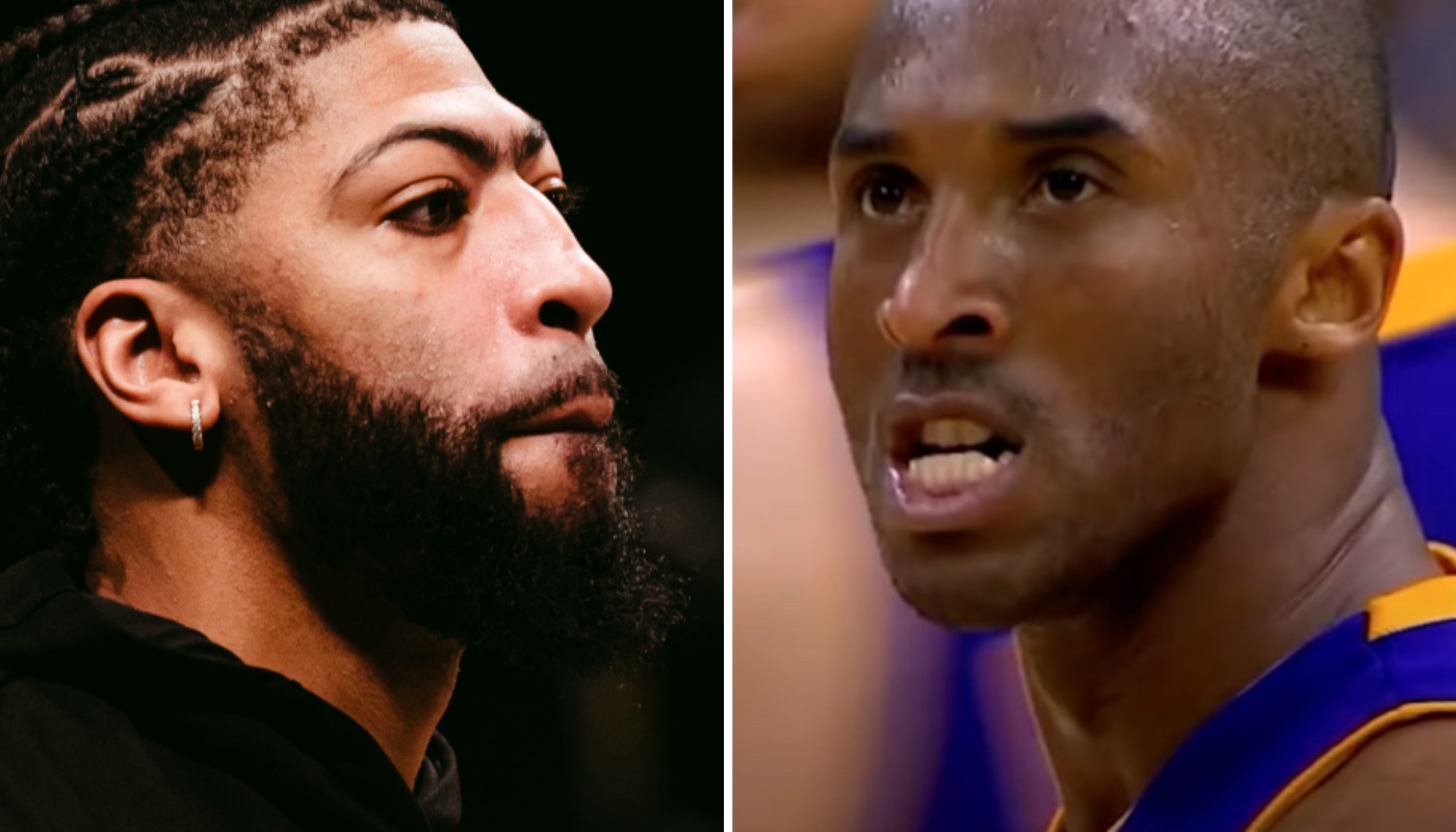 La star des Los Angeles Lakers, Anthony Davis (gauche) et la légende NBA Kobe Bryant (droite)