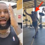 NBA – « Une bête absolue » : LeBron minuscule et sous le choc à côté d’un monstre de 123kg !