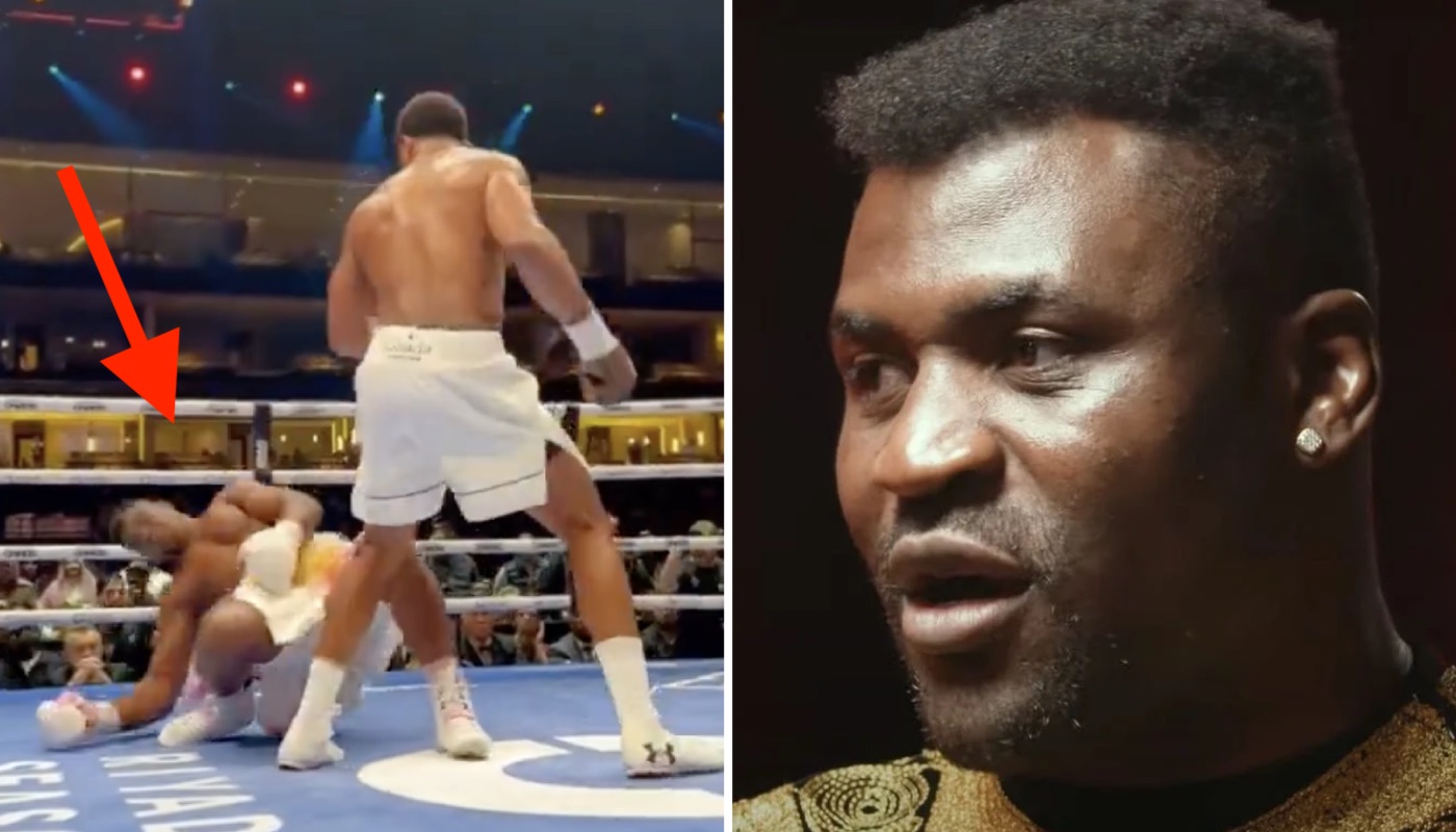 Le combattant star Francis Ngannou (droite) a subi un gros KO face à Anthony Joshua