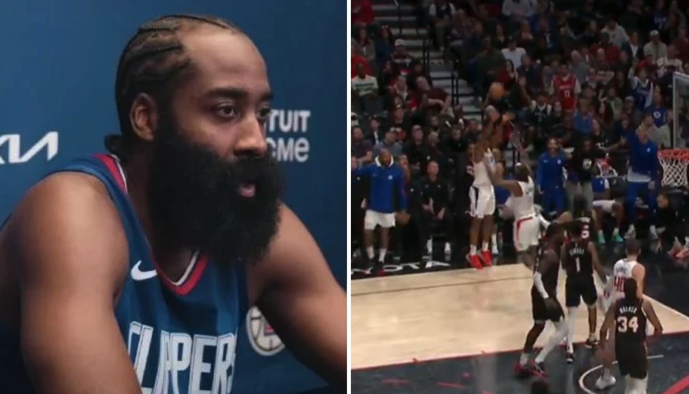 Quand James Harden contre le tir de son propre coéquipier