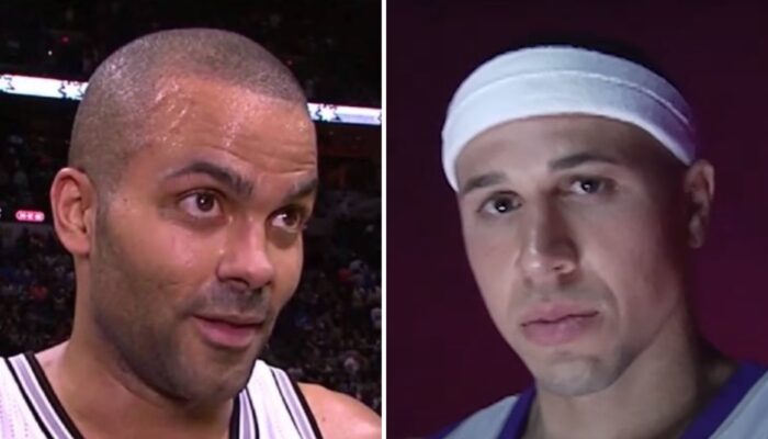 Les légendes NBA Tony Parker (gauche) et Mike Bibby (droite)