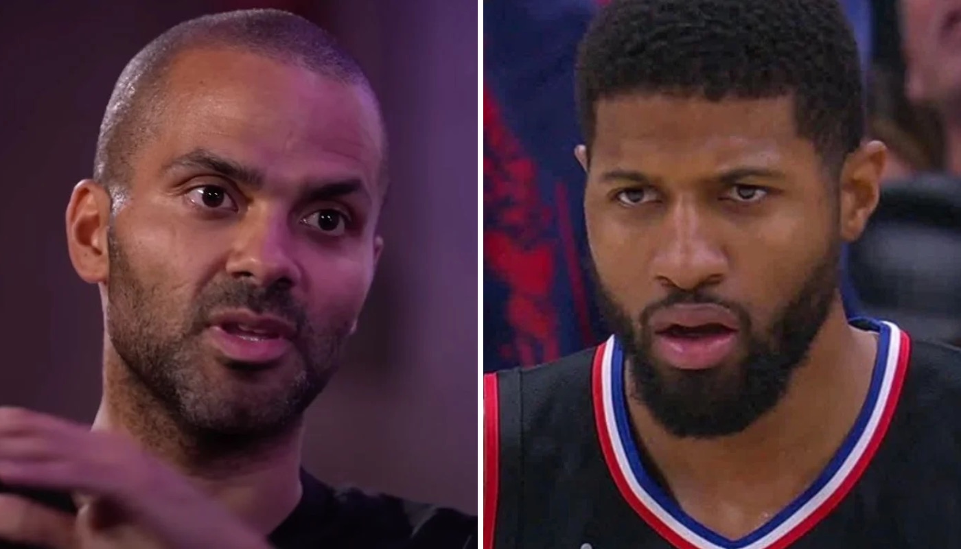 Les figures de NBA Tony Parker (gauche) et Paul George (droite)