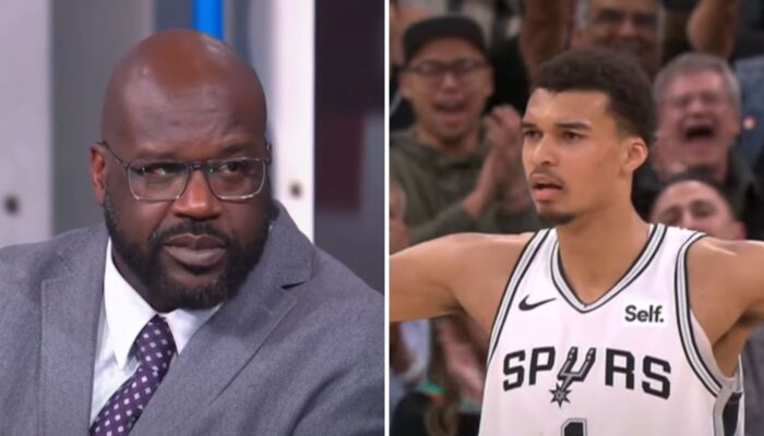 Les stars NBA Shaquille O'Neal et Victor Wembanyama