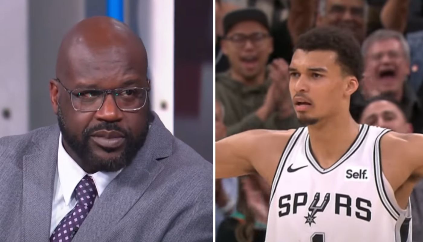 Les stars NBA Shaquille O'Neal et Victor Wembanyama
