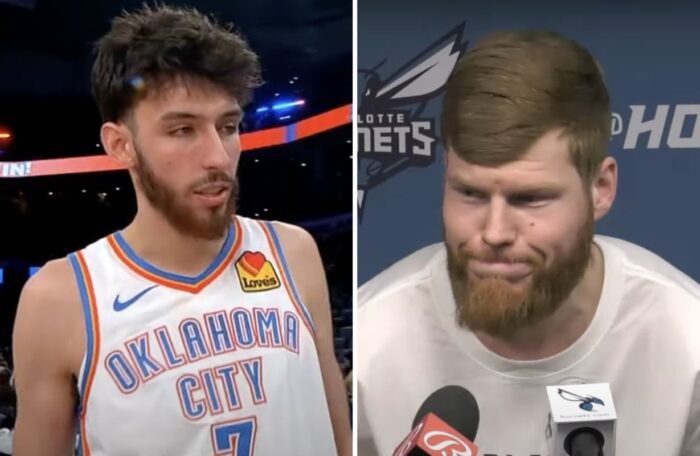 Chet Holmgren et ses coéquipiers du Thunder otn été sans pitié avec Davis Bertans, transféré aux Hornets cette saison