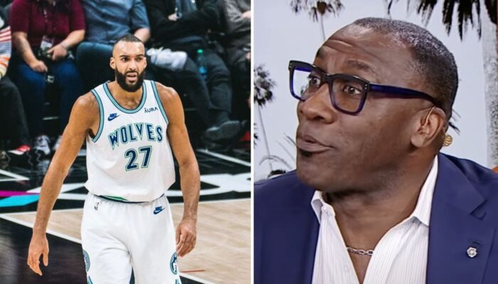 Rudy Gobert, pivot Français des Timberwolves et le consultant Shannon SHarpe