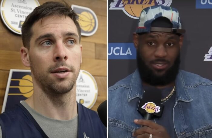 LeBron James, superstar des Lakers, et T.J. McConnell, meneur remplaçant des Pacers