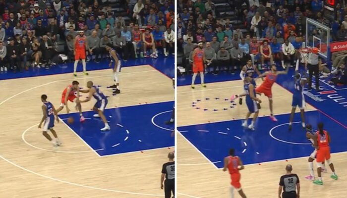 Chet Holmgren en duel contre Nicolas Batum