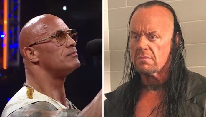 Les légendes de la WWE The Rock (gauche) et The Undertaker (droite)