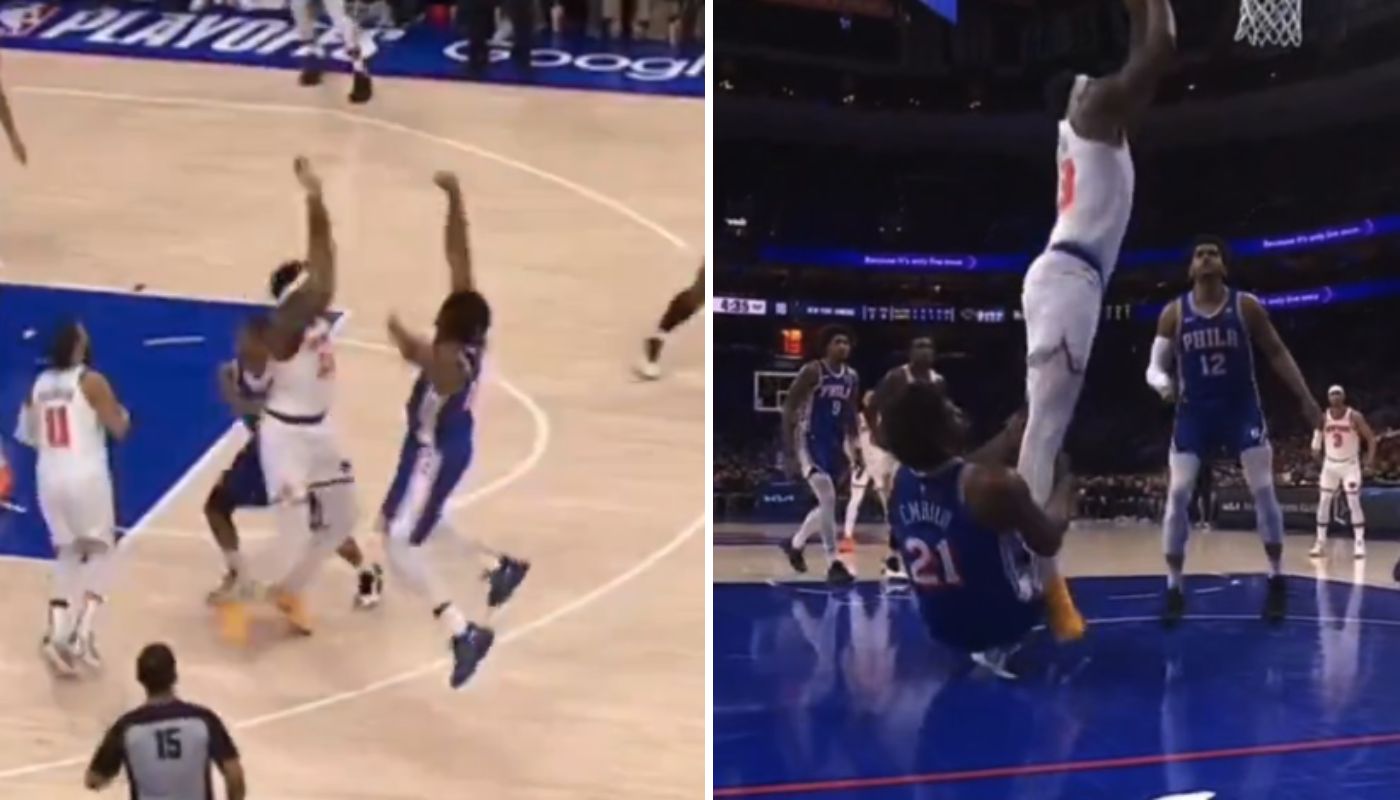 Deux actions dangereuses de Joel Embiid contre les Knicks