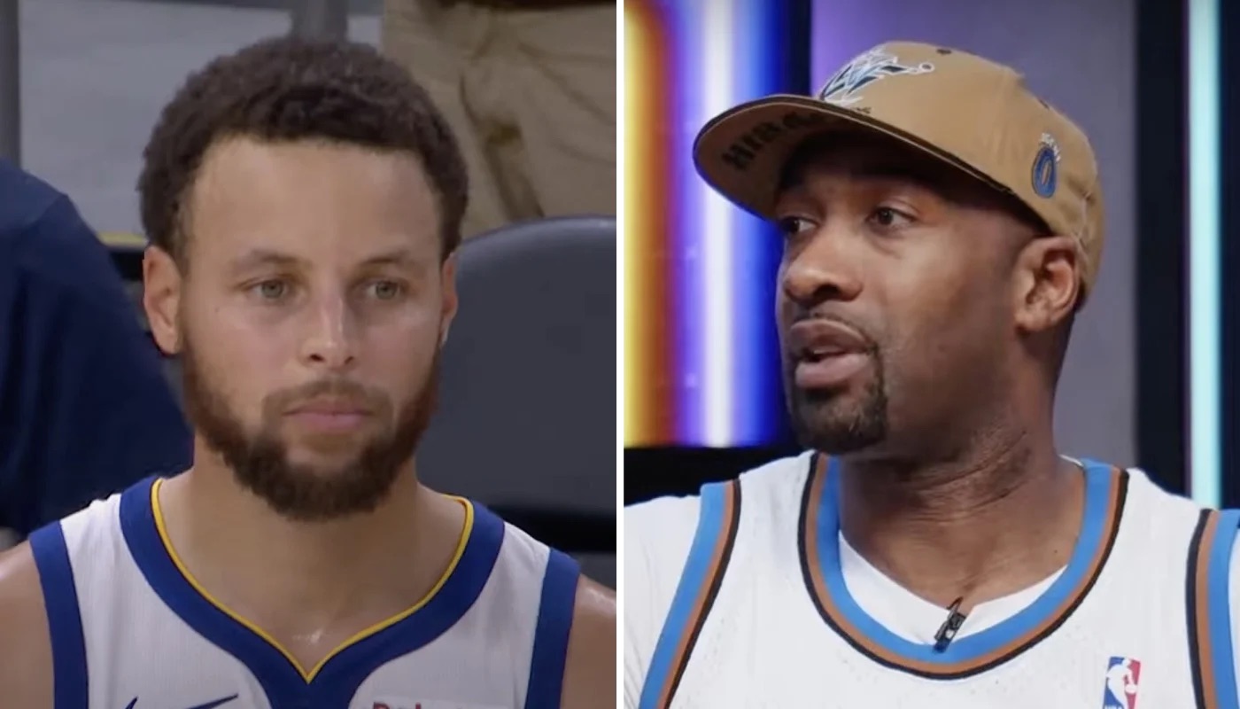 Les figures NBA Stephen Curry (gauche) et Gilbert Arenas (droite)