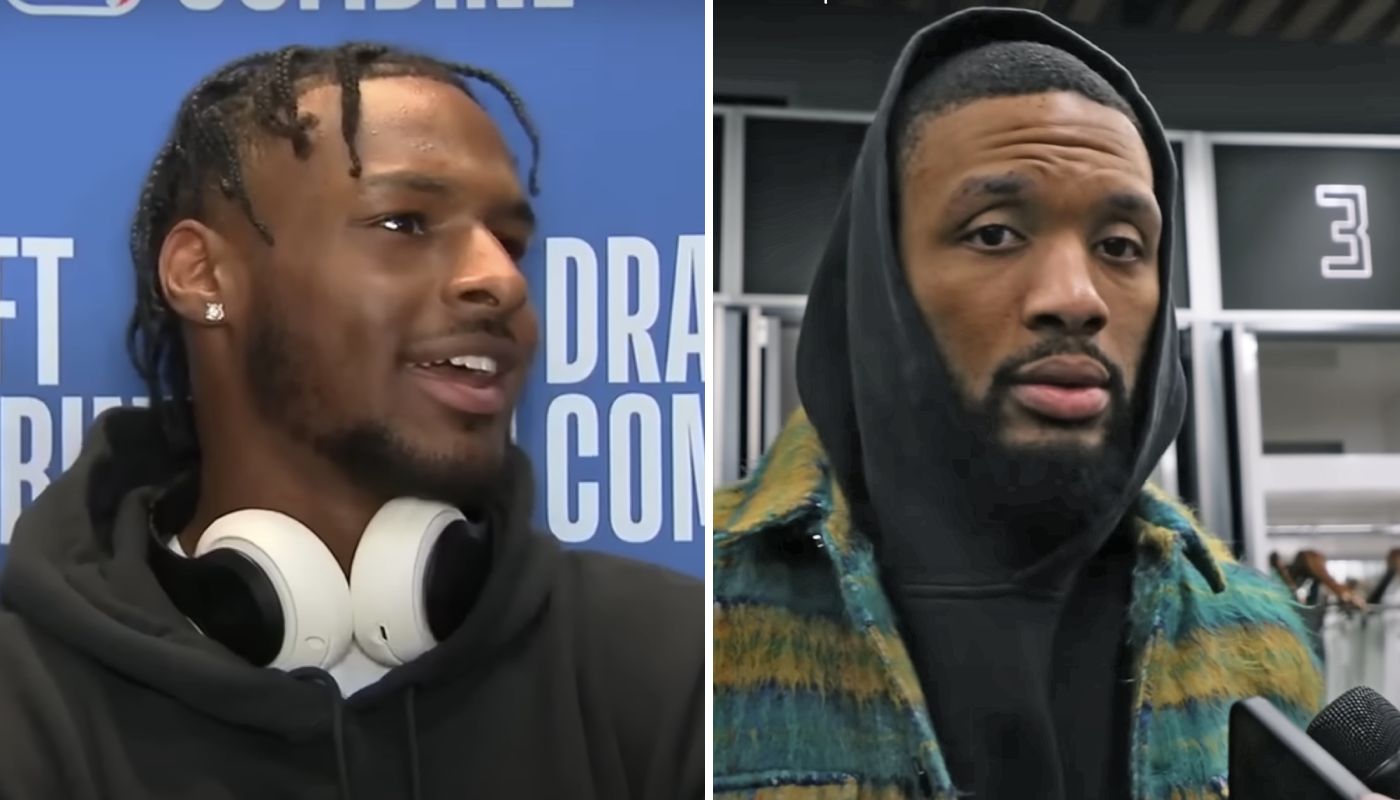 Bronny James and Damian Lillard, NBA legend who played for the Bucks and the Blazers