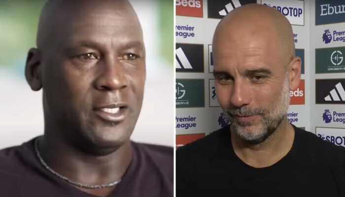 Michael Jordan, légende NBA, et Pep Guardiola, entraineur de Machester CIty