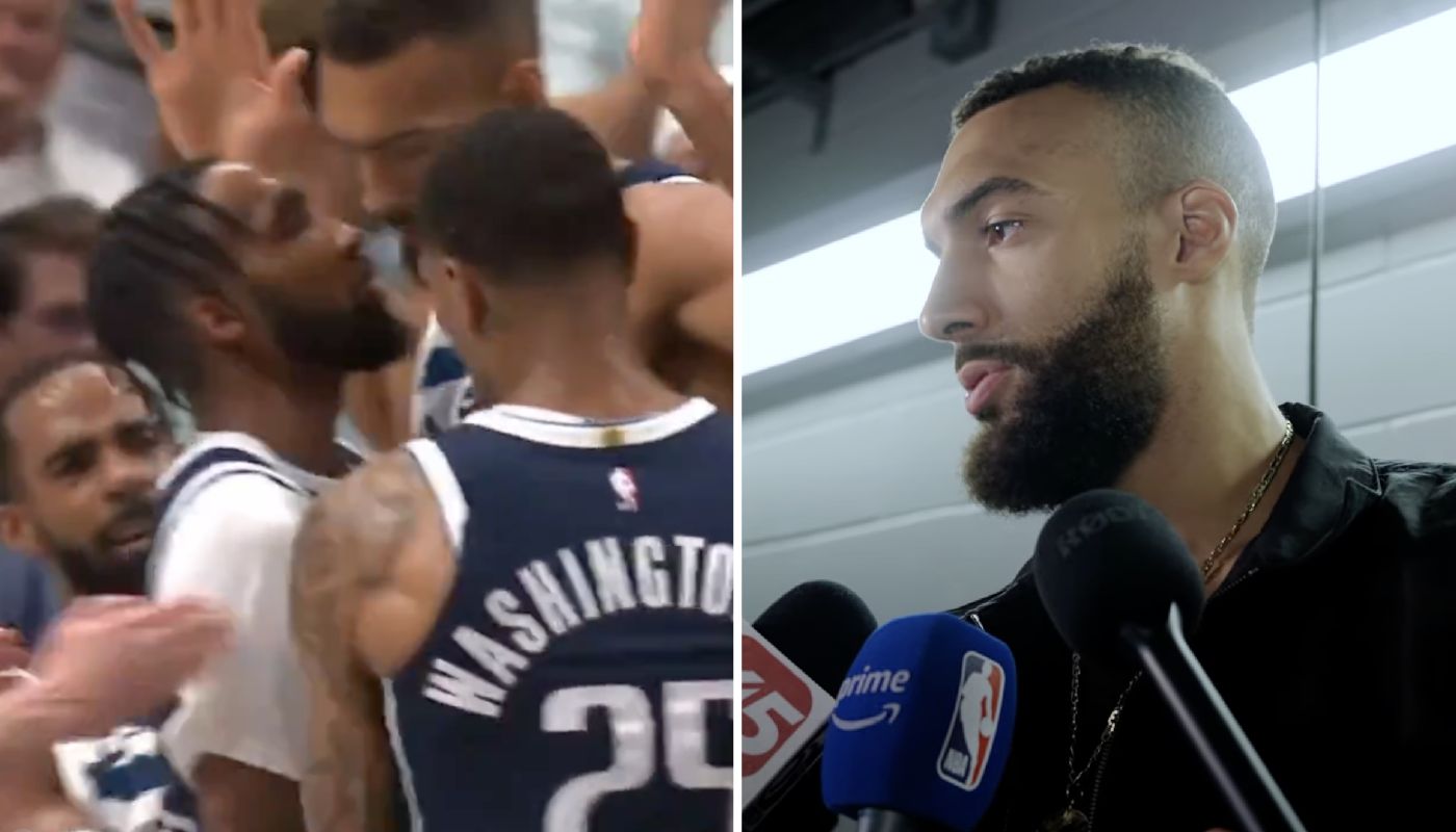 Rudy Gobert et Derrick Jones Jr. en pleine altercation pendant les playoffs NBA
