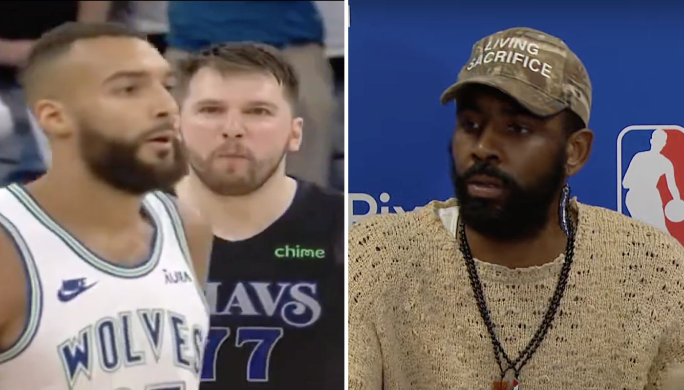 Rudy Gobert a été malmené par Luka DOncic et Kyrie Irving lors d'un match entre les Timberwolves et les Mavericks en playoffs