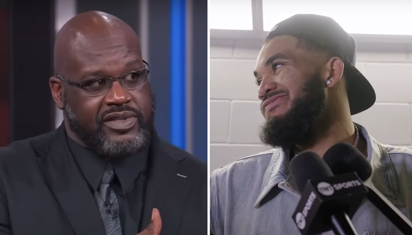 Shaquille O'Neal, légende NBA, et Karl-Anthony Towns, joueur des Timberwolves