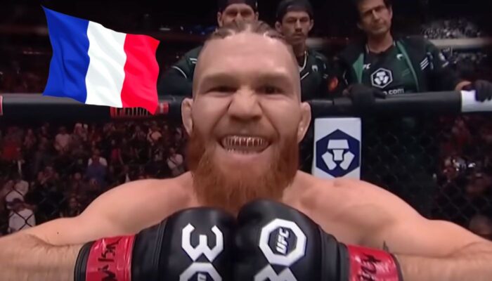 Le combattant UFC Matt Frevola, ici accompagné du drapeau français