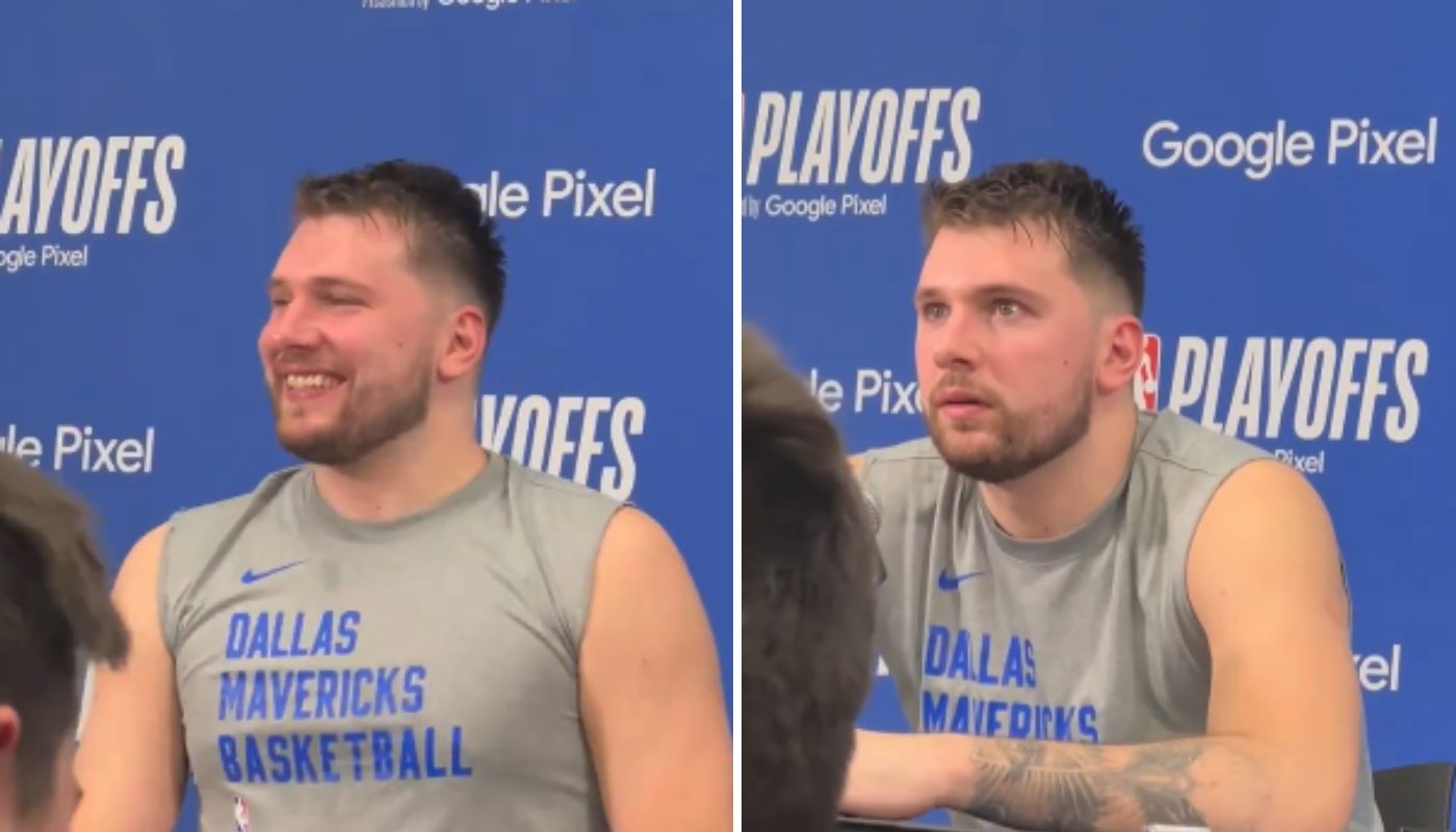 Luka Doncic shocked in the middle of a press conference