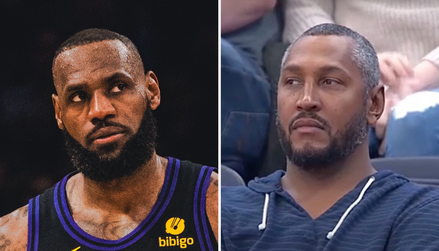 La légende NBA LeBron James (gauche) et l'ancien joueur français Boris Diaw (droite)