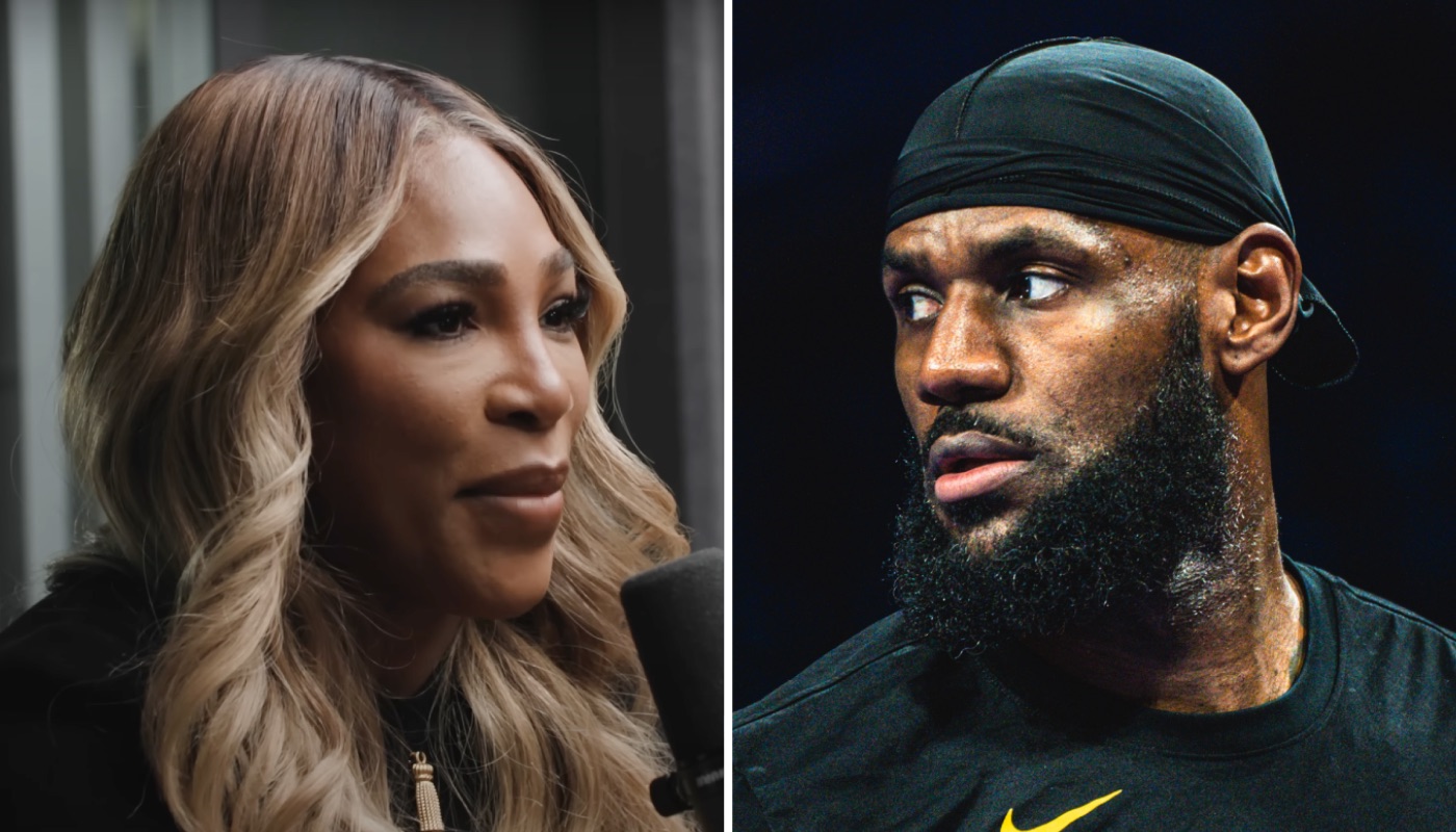La légende du tennis Serena Williams (gauche) et la superstar NBA LeBron James (droite)