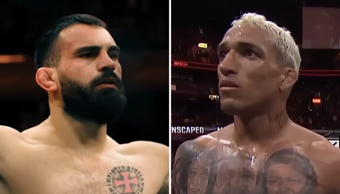 Les combattants UFC Benoît Saint-Denis (gauche) et Charles Oliveira (droite)