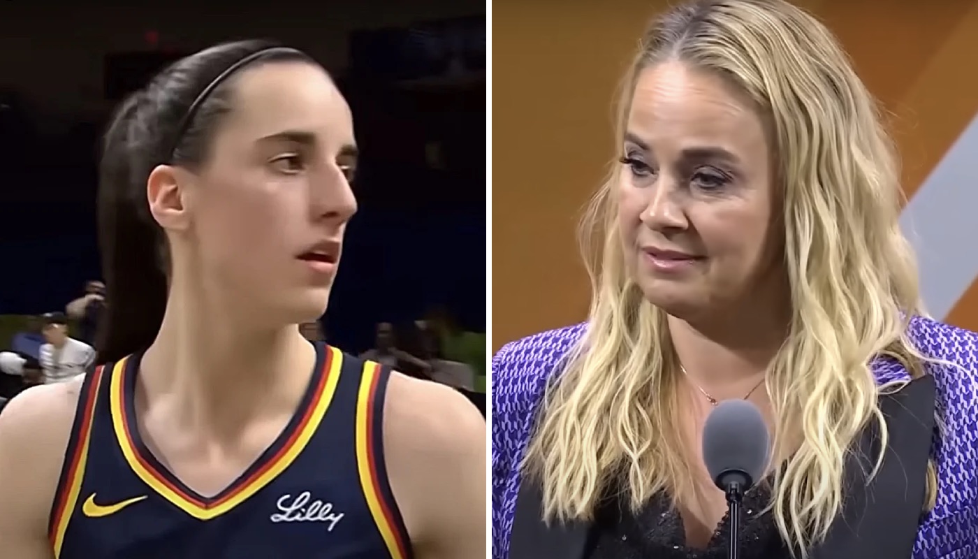 Les figures de WNBA Caitlin Clark (gauche) et Becky Hammon (droite)