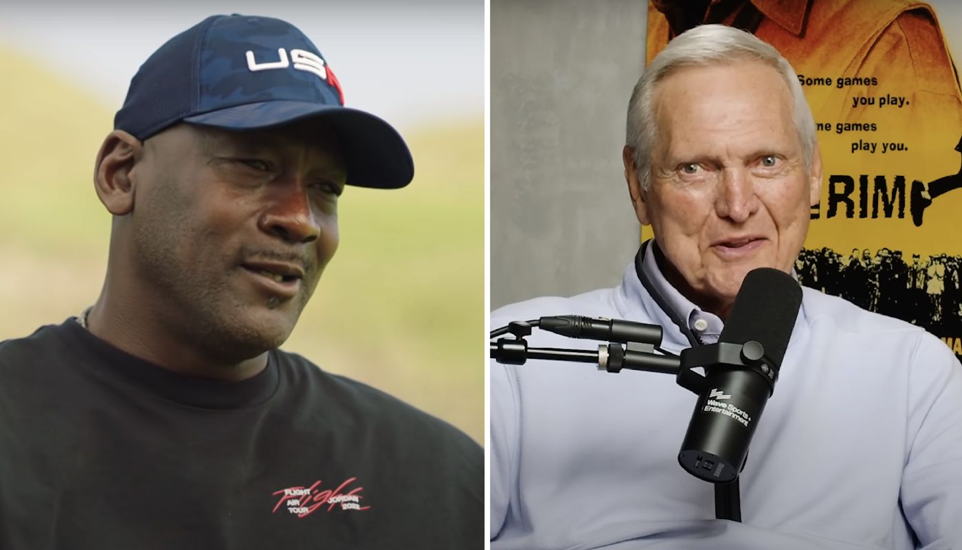 Michael Jordan GOAT de NBA, et Jerry West, le logo de la ligue