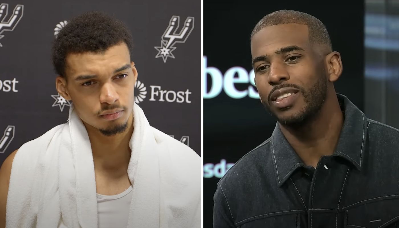 Victor Wembanyama des Spurs et Chris Paul, légende NBA