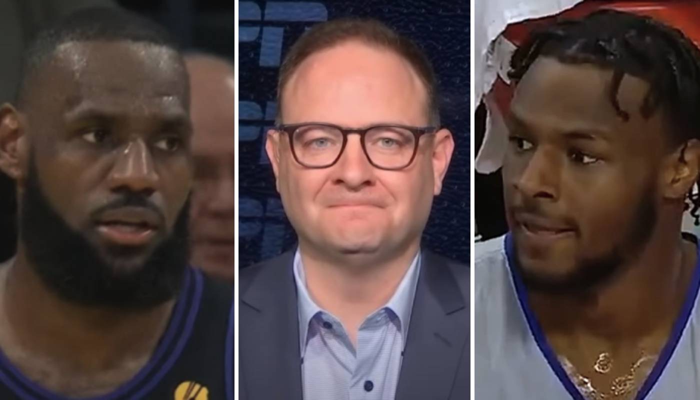 LeBron James, Adrian Wojnarowski et Bronny James