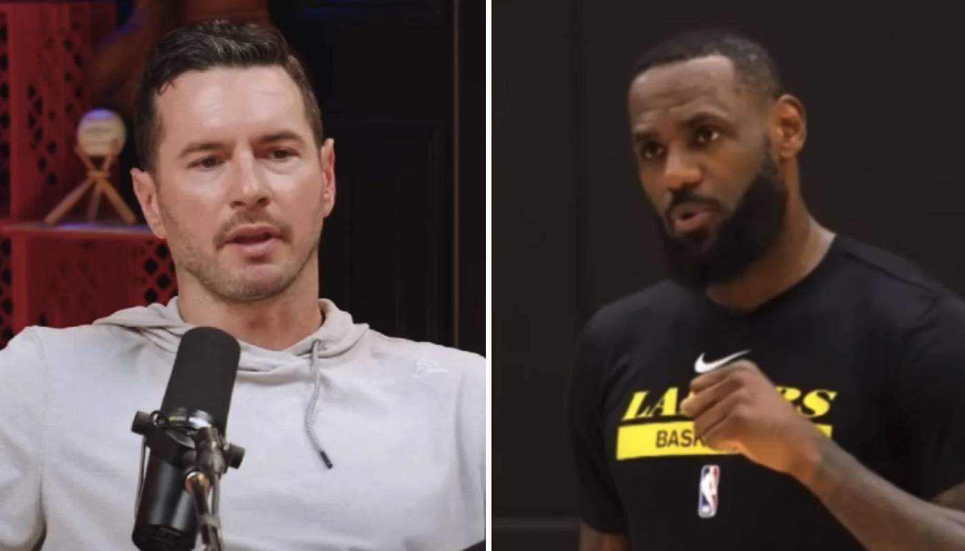 Le coach des Los Angeles Lakers, JJ Redick (gauche) et la superstar NBA LeBron James (droite)