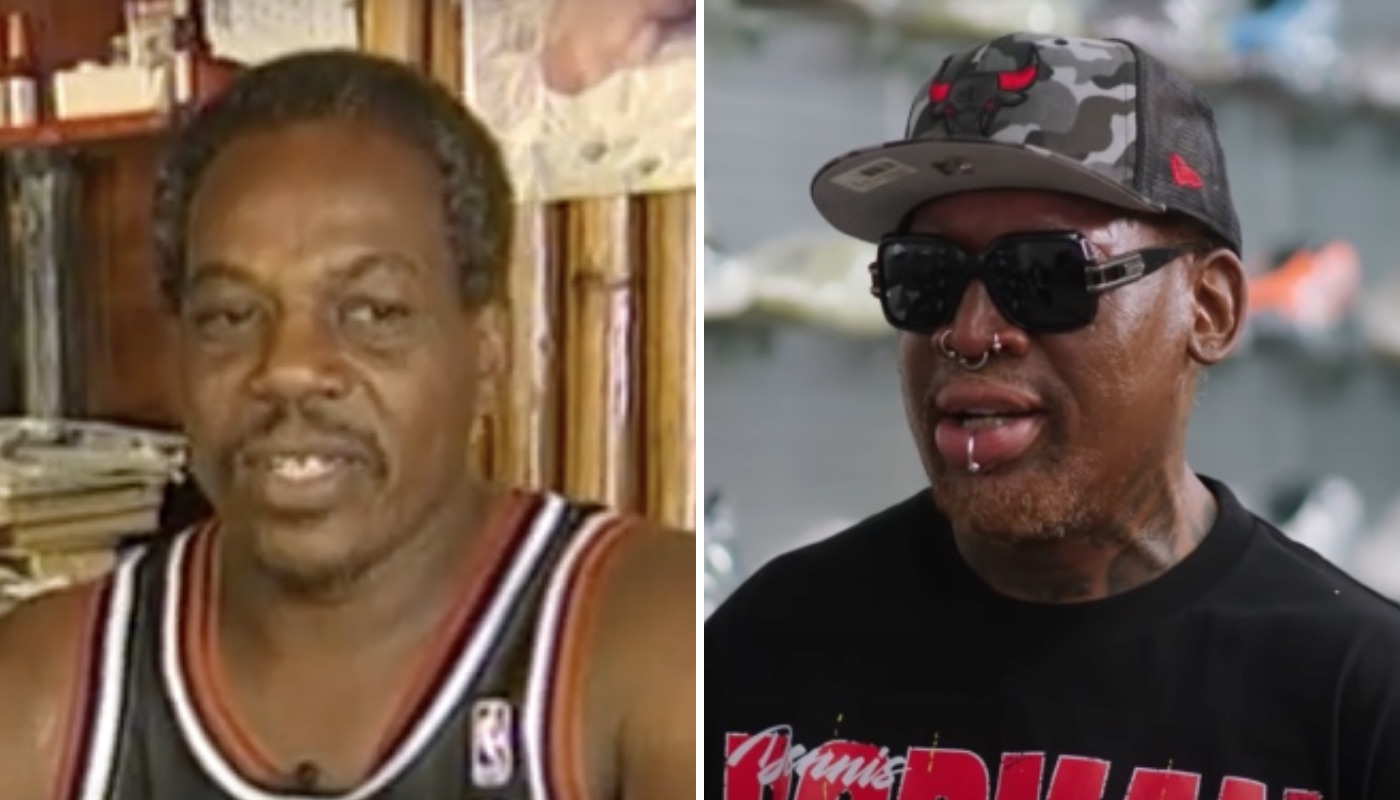 La légende NBA Dennis Rodman (droite) et son père, Philander (gauche)